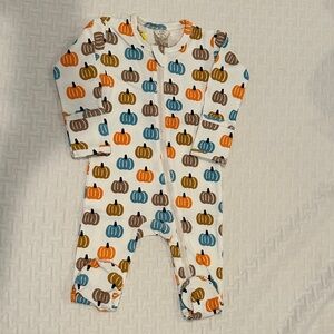 Colorful Pumpkin Print Kids Footie